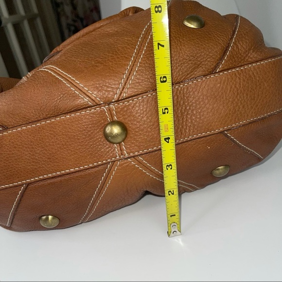 BUTI Italy Brown Leather Handbag With Lock Pocket - Picture 11 of 17